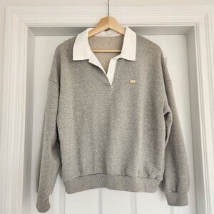 Cotton collared sweatshirts crew neck